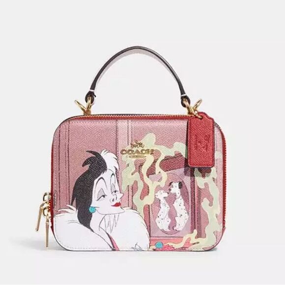 COACH DISNEY MOTIF CRUELLA DE VILLE BOX CROSSBODY COLLECTORS HANDBAG. NWT - Picture 2 of 16